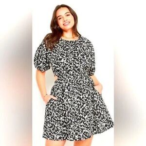 OLD NAVY Dress Size XL Cottagecore Prarie Western Floral Waist Defined Cutout